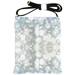 Light Circles, Blue Gray White Colors Shoulder Sling Bags