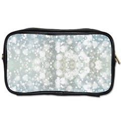 Light Circles, Blue Gray White Colors Toiletries Bags