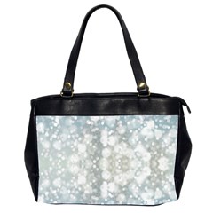 Light Circles, Blue Gray White Colors Office Handbags (2 Sides) 