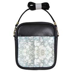 Light Circles, Blue Gray White Colors Girls Sling Bags