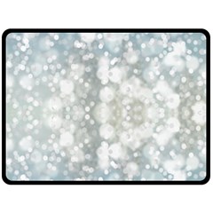 Light Circles, Blue Gray White Colors Fleece Blanket (large)  by picsaspassion