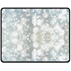 Light Circles, Blue Gray White Colors Fleece Blanket (medium) 