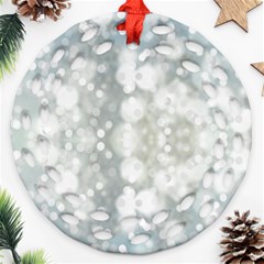 Light Circles, Blue Gray White Colors Ornament (round Filigree) 