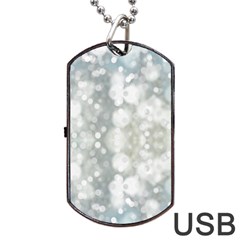 Light Circles, Blue Gray White Colors Dog Tag Usb Flash (one Side)