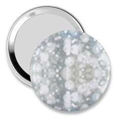 Light Circles, Blue Gray White Colors 3  Handbag Mirrors