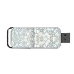 Light Circles, Blue Gray White Colors Portable Usb Flash (one Side)