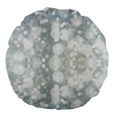 Light Circles, Blue Gray White Colors Large 18  Premium Round Cushions