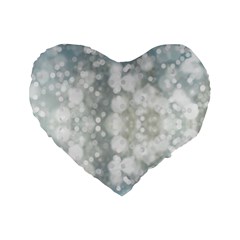 Light Circles, Blue Gray White Colors Standard 16  Premium Heart Shape Cushions by picsaspassion