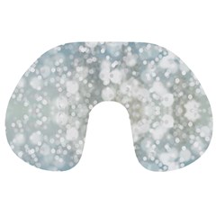 Light Circles, Blue Gray White Colors Travel Neck Pillows