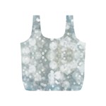 Light Circles, blue gray white colors Full Print Recycle Bags (S)  Back