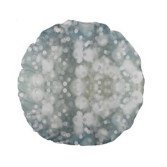 Light Circles, Blue Gray White Colors Standard 15  Premium Flano Round Cushions