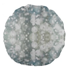 Light Circles, Blue Gray White Colors Large 18  Premium Flano Round Cushions by picsaspassion