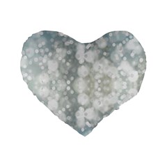 Light Circles, Blue Gray White Colors Standard 16  Premium Flano Heart Shape Cushions