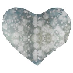 Light Circles, Blue Gray White Colors Large 19  Premium Flano Heart Shape Cushions