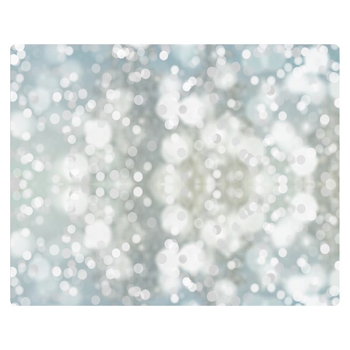 Light Circles, blue gray white colors Double Sided Flano Blanket (Medium) 