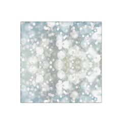 Light Circles, Blue Gray White Colors Satin Bandana Scarf