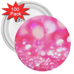 Pink Diamond  3  Buttons (100 Pack)  by Brittlevirginclothing