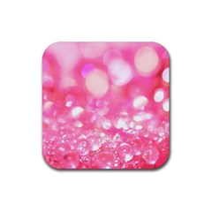 Pink Diamond  Rubber Coaster (square)  by Brittlevirginclothing