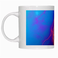 Lightning Colors, Blue Sky, Pink Orange Yellow White Mugs by picsaspassion