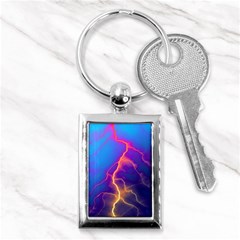 Lightning Colors, Blue Sky, Pink Orange Yellow Key Chains (rectangle)  by picsaspassion