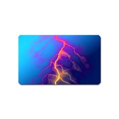 Lightning Colors, Blue Sky, Pink Orange Yellow Magnet (name Card)