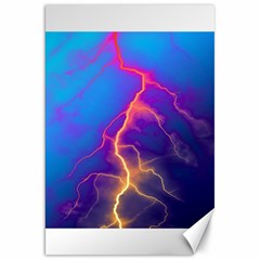 Lightning Colors, Blue Sky, Pink Orange Yellow Canvas 20  X 30   by picsaspassion