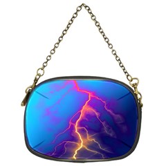 Lightning Colors, Blue Sky, Pink Orange Yellow Chain Purses (one Side) 