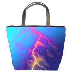 Lightning Colors, Blue Sky, Pink Orange Yellow Bucket Bags