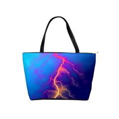 Lightning Colors, Blue Sky, Pink Orange Yellow Shoulder Handbags