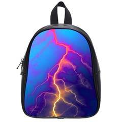 Lightning Colors, Blue Sky, Pink Orange Yellow School Bags (small) 