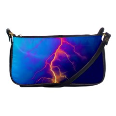 Lightning Colors, Blue Sky, Pink Orange Yellow Shoulder Clutch Bags