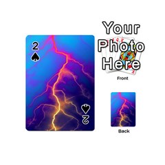 Lightning Colors, Blue Sky, Pink Orange Yellow Playing Cards 54 (mini) 