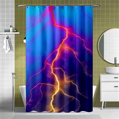 Lightning Colors, Blue Sky, Pink Orange Yellow Shower Curtain 48  X 72  (small) 