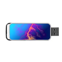 Lightning Colors, Blue Sky, Pink Orange Yellow Portable Usb Flash (one Side) by picsaspassion