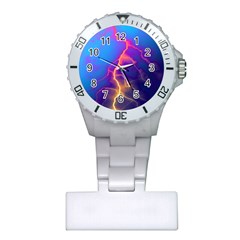 Lightning Colors, Blue Sky, Pink Orange Yellow Plastic Nurses Watch