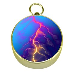 Lightning Colors, Blue Sky, Pink Orange Yellow Gold Compasses by picsaspassion