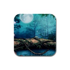 Mysterious Fantasy Nature  Rubber Square Coaster (4 Pack)  by Brittlevirginclothing