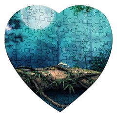 Mysterious Fantasy Nature  Jigsaw Puzzle (heart) by Brittlevirginclothing