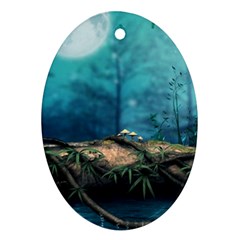 Mysterious Fantasy Nature  Oval Ornament (two Sides) by Brittlevirginclothing