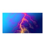 Lightning colors, blue sky, pink orange yellow Satin Wrap Front