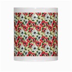 Gorgeous Red Flower Pattern White Mugs Center