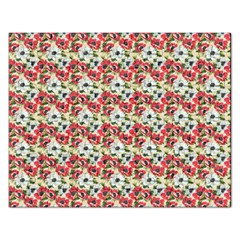 Gorgeous Red Flower Pattern Rectangular Jigsaw Puzzl