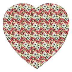 Gorgeous Red Flower Pattern Jigsaw Puzzle (heart)