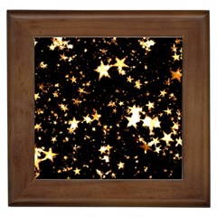 Golden Stars In The Sky Framed Tiles