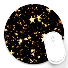 Golden Stars In The Sky Round Mousepads