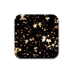 Golden Stars In The Sky Rubber Coaster (square) 