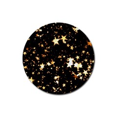 Golden Stars In The Sky Rubber Coaster (round) 