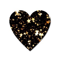 Golden Stars In The Sky Heart Magnet by picsaspassion