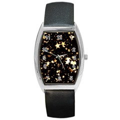 Golden Stars In The Sky Barrel Style Metal Watch