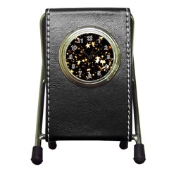 Golden Stars In The Sky Pen Holder Desk Clocks